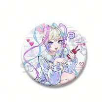 Cool Pink Needy Girl Pin de solapa Kangel Ame Chan insignia de dibujos animados hojalata broche redondo sombrero mochila accesorios regalos para fanáticos del juego T7EN - estilo-21 - Ver 4