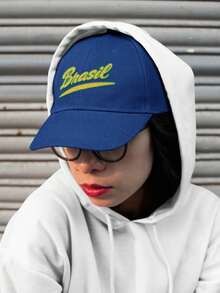 Embroidered Cap Brazil Urban Look Unisex Adjustable For Daily Use Gym Soccer World Cup Carnival Beach - 寶藍色 - 查看 5