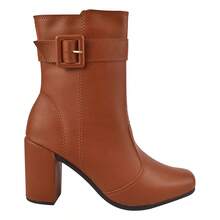Women Ankle Boots & Booties - 駝色 - 查看 4