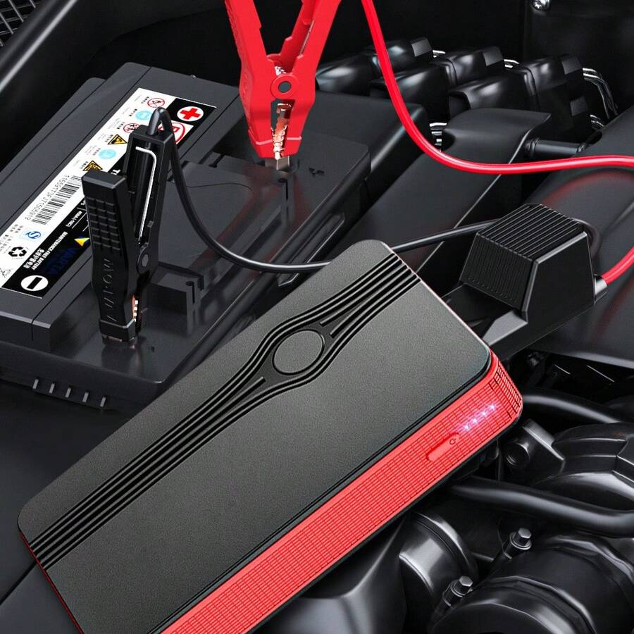 Pocket-Sized Car Lifesaver: 200A Jump Starter & 6000mAh Power Bank For Gas Vehicles Under 2.0L - Fast Device Charging,Revive Your Ride & Devices - Wired - View 1