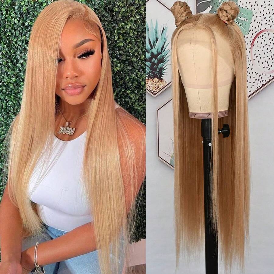 13X6 Platinum White Synthetic Lace Front Wigs 28 Inch Pre Plucked Long Straight Hair Wigs Glueless White Wigs Heat Resistant Fiber Hair Natural Halloween Wigs Platinum Blonde Lace Front Wigs For Women For Daily Christmas Party Cosplay Use
