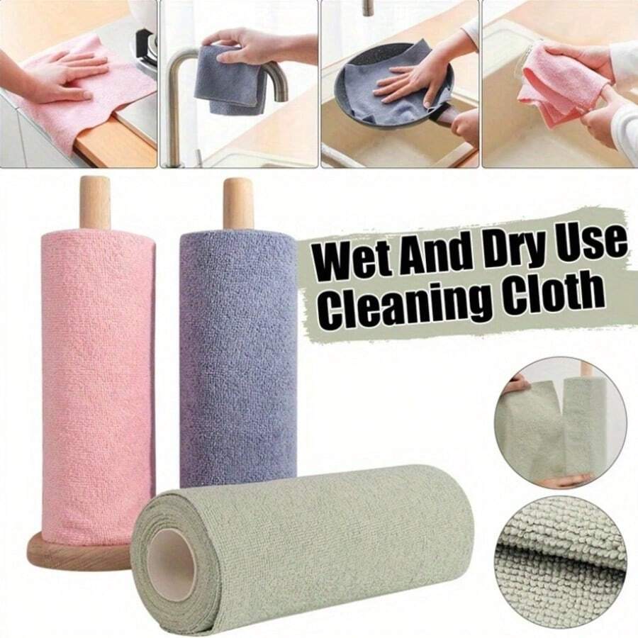 SOKANY The Total Length Of One Roll Is 4 Meters. It Is A Reusable Wet Cleaning Cloth, A Household Kitchen Towel Roll, A Dishcloth, And A Multi-Functional Alternative. It Is Suitable For Cleaning Supplies In The Living Room, Bedroom And Kitchen.