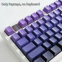 134键PBT双色注塑键帽套装，渐变紫色，OEM高度，高品质，兼容MX轴，适用于60/65/75/87/98/104/108键机械键盘 - 紫色 - 查看 2