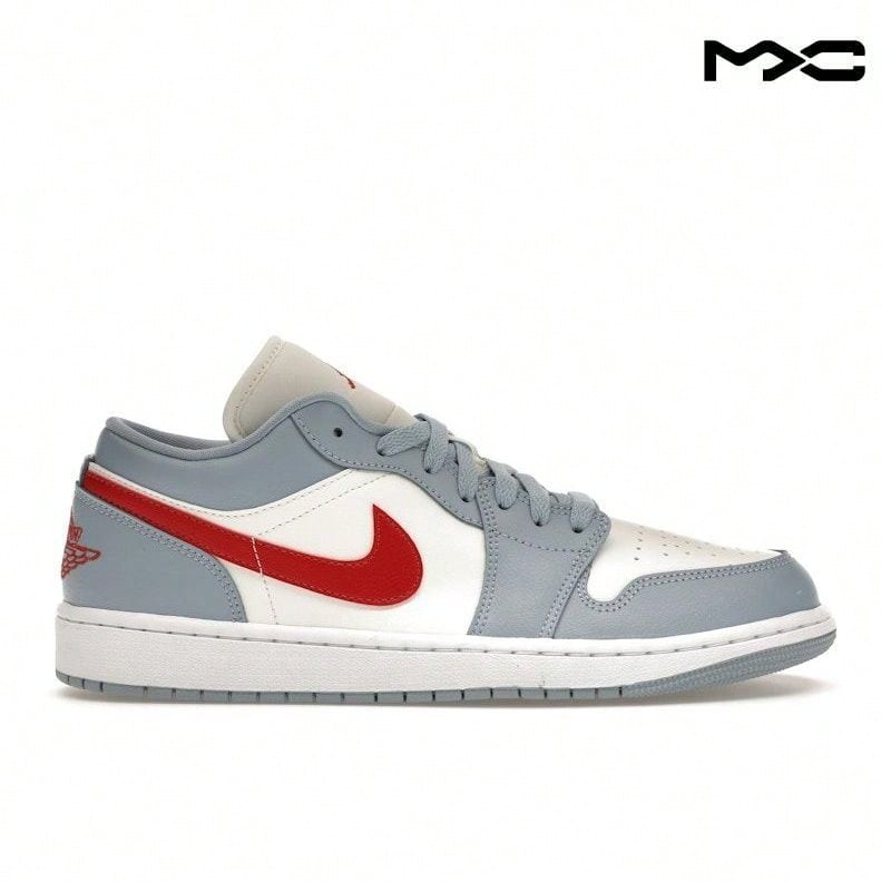 Air Jordan 1 Low 'Blue Whisper Dune Red' White Sail Blue-Grey Sneakers Women DC0774-164 - 彩色 - 查看 1