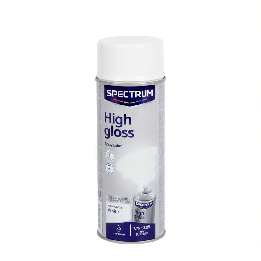 Pintura Spectrum para Escape Spray  Acabado Brillante o Mate | Secado Rápido | Ideal para Madera, Metal, Vidrio, Piedra, Textil Vario Color 400 ML - Alto brillo/Blanco - Ver 1