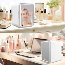 Refrigerador pequeño portátil de 6 litros, para maquillaje, refrigerador termoeléctrico y calentador para cuidado de la piel, dormitorio y viajes - Tipo de Enchufe A USA (110-127V) - Ver 5