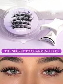 [HACHIMEE] 2 Pairs Magnetic Eyelash Set, Natural Lengthening Criss-Cross Lashes, Easy To Wear, Soft Eyelash Kit Suitable For Daily, Commute, Festivals And Celebrations - View 4