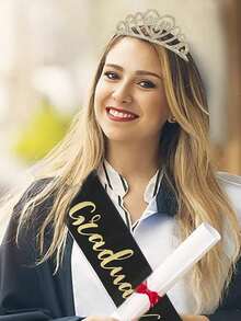 金色毕业皇冠和绶带 - 2025届毕业派对装饰 - 女士毕业皇冠和绶带 - 肩帶 - 查看 6