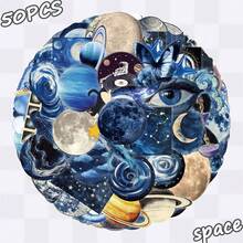 SCXXBSW 50pcs Azure Space Stickers, Cute Cartoon Stcikers For DIY Purposes Such As Skateboarding, Water Bottles, Laptops, And Mobile Phones - A - View 8