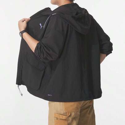 Puma Men's Lightweight Comfortable Casual Outdoor Travel Sports Jacket WARDROBE ESS HC Woven Jacket 633866-01