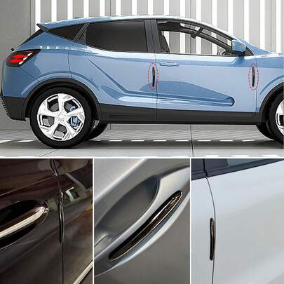 FCV 4 Packs Car Bumper Guard Strip, Carbon Fiber Textured, Black, Universal Fit, Protects Bumper, Door, Mirror, Edge -Two Sizes Available