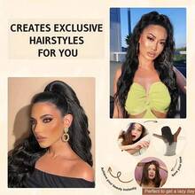 BINF Valentine's Date Look Body Wave Human Hair Drawstring Ponytail Extension Spring Flower Sea Check-In Drawstring Ponytail Human Hair For Women Spring Outing Style Body Wave Ponytail Human Hair 100g/3.53oz Valentine's Confession Look 12A Remy 100% Human Hair Ponytails Couple Photo Shoot Style Natural Black Color #1b Flower Sea Date Look 8-26 Inch 12A Brazilian Remy Virgin Human Hair Ponytail Extensions For Women Spring Commute Style Black Ponytail Extension-26 Inch Long Curly Wavy Body Wave Pony Tail Hair Extension Valentine's Day Limited Wig 120Gram Remy Hair For Daily Use Valentine's Sweet Style Soft And Sleek Valentine's Confession Wig - Body Wave Drawstring Ponytail - 查看 7