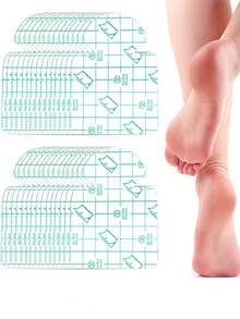 30 piezas de parches hidratantes y transpirables para talones, adecuados para talones agrietados, pegatinas de cuidado de los pies amigables con la piel - Ver 4