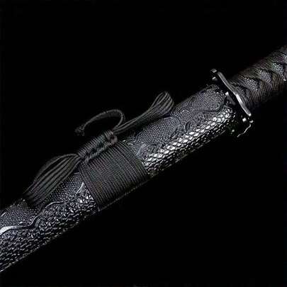 1pc Retractable Samurai Sword, Black Blade Toy, Throwing Knife, 3D Printed Black Sword, Creative Model Decor, Retractable Toy Sword, Stress Relief Hand Toy, Holiday Party Toy, Party Prop, Birthday Gift