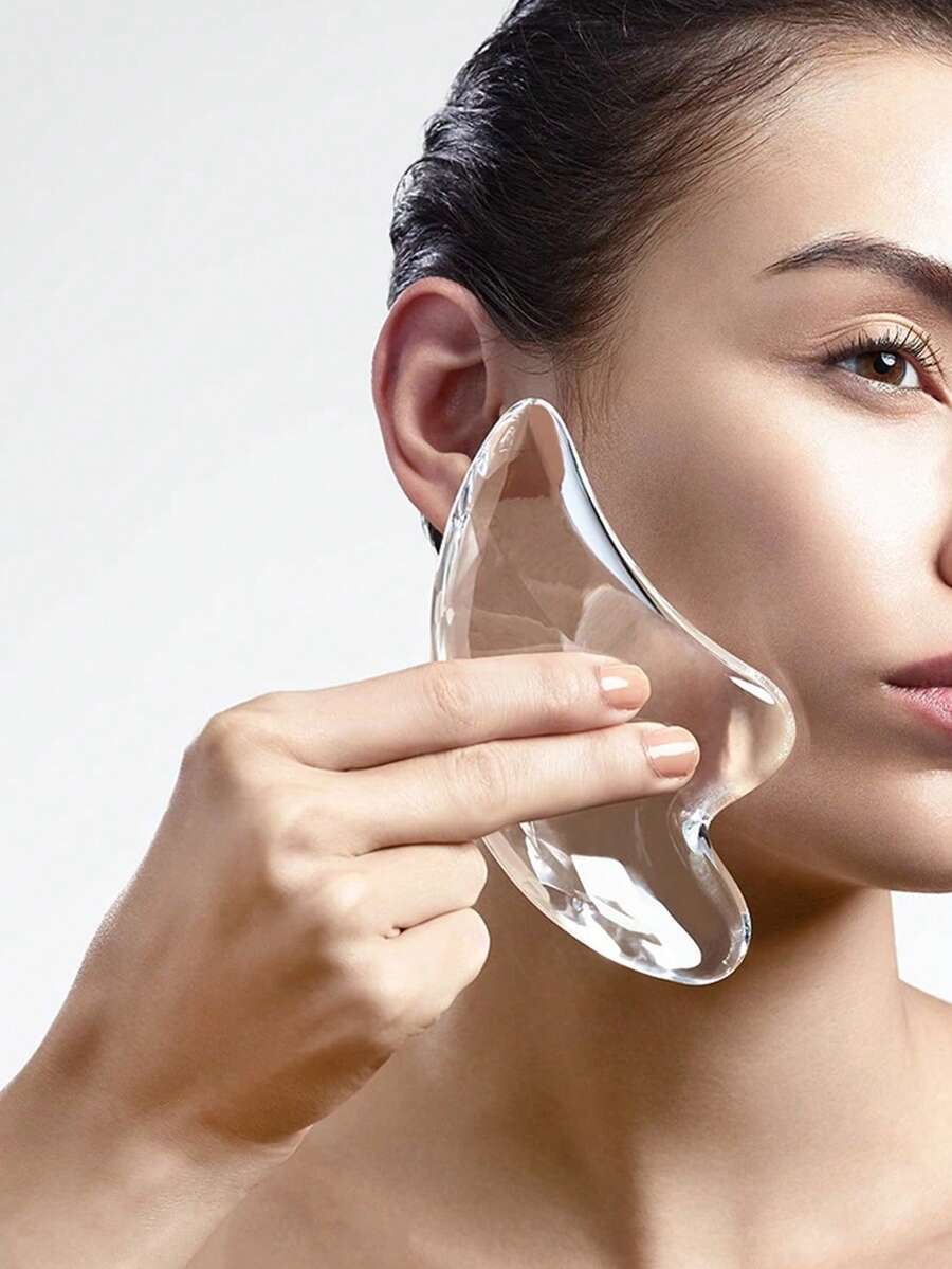 Transparent Facial Gua Sha Board, Face Slimming Scraping Massage Tool, Face Lifting - Multicolor - View 1