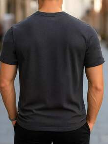 Men's Crew Neck T-Shirt - NEW - Dark Grey - View 2