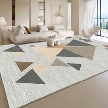 1pc Modern Minimalist Geometric Triangle Pattern Rug. Velvet Fabric, Weighs Approx. 850g, Thickness Approx. 0.6cm. Durable, Anti-Slip, Easy To Clean. Available In Multiple Sizes. Suitable For Kitchen, Living Room, Dining Room, Bedroom, Balcony, Bathroom, Study And Other Scenarios. An Ideal Choice For Home Decor. - Multicolor - View 3