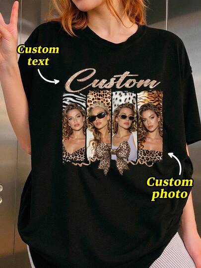 Customized Face Shirt, Customized Leopard Print T-Shirt, Customized Valentine's Day Shirt T-Shirt, Customized Retro Bootleg T-Shirt, Customized 90s Hip Hop T-Shirt, Customized Girlfriend T-Shirt, Personalized Photo Face Shirt, Customized Name & Photo T-Shirt, Customized Face Shirt, Customized Single Party Shirt, Bride Shirt, Customized Gift, Customized Face Shirt, Customized Boyfriend Face Shirt, Customized Boyfriend Photo Shirt, Customized Boyfriend Heart Shirt, Valentine's Day Gift T-Shirt