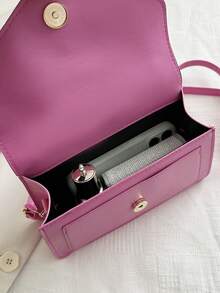 Solid Color, Student, Street, College, Minimalist Fashion Handbag - Hot Pink - View 6