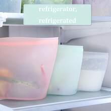 1 pieza Bolsas de almacenamiento de alimentos de silicona - Reutilizables, a prueba de fugas & Contenedores con cierre vertical para frescura - Esenciales de cocina, 17.6oz/35.2oz/52.8oz - Multicolor - Ver 5