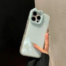 INS Korean Candy Color 3D Ears Phone 17 16 15 14 13 12 Pro Plus Anti-Fall Protective Cover - Blue - View 2