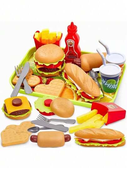 Set Hamburguesa Comida Juguetes Accesorios Cocina Alimentos