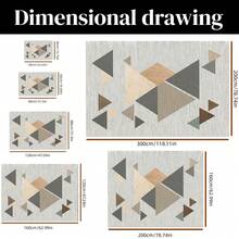 1pc Modern Minimalist Geometric Triangle Pattern Rug. Velvet Fabric, Weighs Approx. 850g, Thickness Approx. 0.6cm. Durable, Anti-Slip, Easy To Clean. Available In Multiple Sizes. Suitable For Kitchen, Living Room, Dining Room, Bedroom, Balcony, Bathroom, Study And Other Scenarios. An Ideal Choice For Home Decor. - Multicolor - View 4