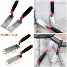 Juego de herramientas para azulejos de hormigón, paquete de 2 paletas de margen planas y cuadradas de acero al carbono, herramie - Ver 1