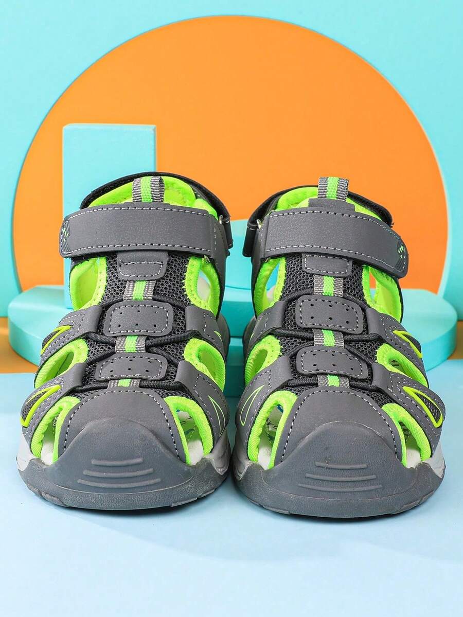 Children's Closed-Toe Lightweight Sports Sandals, Suitable For Outdoor, Water, Hiking, Garden, Boys And Girls, Spring/Summer - Green - View 1