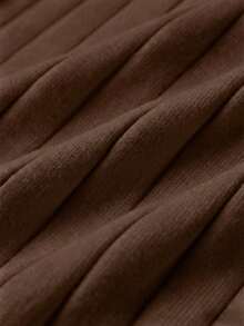 GRDR Men's Ribbed Collar Long Sleeve Knit Sweater, Casual Versatile Outerwear - Coffee Brown - View 4