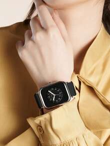 REBIRTH 1pc Women's Silicone Strap Fashionable Waterproof Minimalist Quartz Watch, Suitable For Daily Wear - one-size - View 3