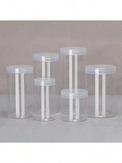 透明塑料密封储物罐，适用于储存谷物及其他谷类食品，厨房储物盒，家用储物瓶