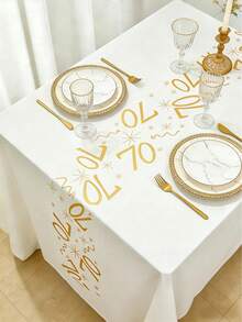 1件70英寸70岁生日桌旗，70岁生日桌布，70岁生日装饰，70岁生日派对用品，70周年纪念庆祝用品，70岁生日派对装饰，生日家居装饰，厨房装饰，桌面装饰，新娘送礼会礼物，节日派对用品 - 70歲生日快樂 - 查看 4