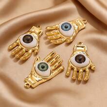 1pc Stainless Steel Fashion Charm Palm Pendant Necklace Earring DIY Jewelry Making Kit Suitable For Women's Wear Gift - palm pendant - View 1