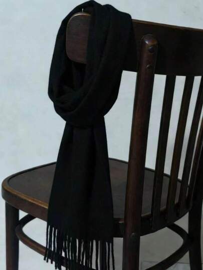 Polyester Casual Scarf, Fluffy Faux Cashmere Texture, Soft And Comfortable, Petite Size Suits All, Pairs Well With Hoodies And Coats, Suitable For Spring, Autumn And Winter