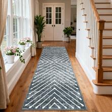 1Pcs Home Decor Large Area Rug For Living Room Modern Washable Rug Farmhouse Non Slip Non Shedding Throw Rugs Low Pile Stain Resistant Indoor Carpet For Bedroom Office Dining Room Runner For Enteryway Hallway - Dark Grey - View 2