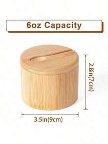 1个竹制旋转调料罐 - 带勺子，木纹磁性密封，厨房收纳盒，节省空间的台面整理架，兼容盐罐，天然木纹饰面，适用于存放香料、草药和调味料 - 适用于家庭和商业厨房，厨房调料架，草药收纳，时尚设计，结构坚固耐用，调味架，烹饪爱好者，厨房/餐厅必备品，厨房用品，女士礼物，男士礼物 - 彩色 - 查看 6