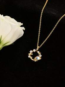 1 chiếc mặt dây chuyền hình ngôi sao mạ vàng đính đá Cubic Zirconia, phong cách Bohemian cổ điển Hàn Quốc thanh lịch, tối giản, phụ kiện đa năng, phù hợp cho nam, nữ, cặp đôi, đeo hàng ngày, thường ngày, dự tiệc, ngày lễ (Đóng gói trong túi OPP) - Vàng - Xem 4
