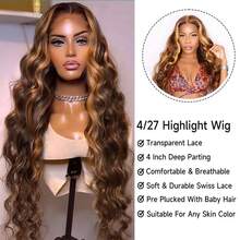 13x4 13x6 5x5 Lace Front Wigs Human Blended Hair Pre Plucked 200% Density Body Wave HD Lace Front Wigs Human Blended Hair Transparent Frontal Glueless Wigs Virgin Human Blended Hair With Baby Hair For Women Natural Black - SP4/27 - View 7