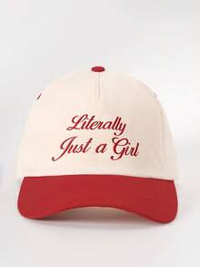 1顶绣有“Just A Girl”字样的撞色棒球帽，可调节休闲遮阳帽，适合春秋季旅行，多功能防晒帽，Y2K风格，适合年轻人佩戴。 - 棒球帽 - 查看 19