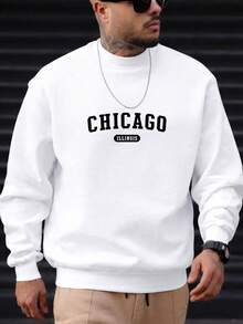 ZUKKER Men's Crew Neck Sweatshirt, Unisex Jacket, Cotton Sweater, Immediate Shipping, Comfortable, Various Colors, On - 白色 - 查看 1