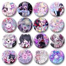 Cool Pink Needy Girl Pin de solapa Kangel Ame Chan insignia de dibujos animados hojalata broche redondo sombrero mochila accesorios regalos para fanáticos del juego T7EN - estilo-21 - Ver 1