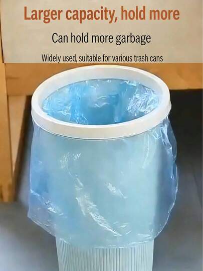 60个/100个，45厘米*50厘米加厚多色PE新材质垃圾袋，平底无异味，适用于家庭清洁、酒店、办公室和学校。