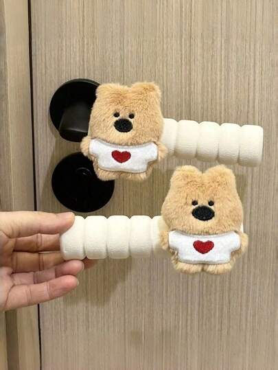 1/2个可爱卡通门把手套，防撞防静电保护套，防冻保暖柔软把手套，适用于儿童房、卧室、公寓门和室内门，可爱卡通设计，儿童友好型家居装饰，必备家居安全防护配件