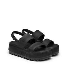 Sandalias de Plataforma para Mujer, Sandalias de cuña elásticas con Puntera Abierta para Playa Verano - Blanco y Negro - Ver 10