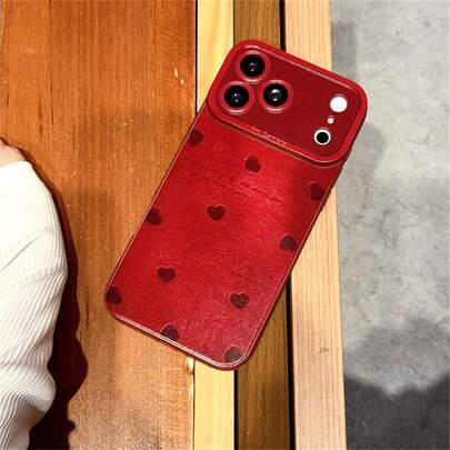 1pc Heart Phone Case - Shockproof Cover, Romantic Valentine's Aesthetic Compatible With IPhone17/17Air/17PRO/17PROMAX/16/7/8/11/12/13/14/15/X/XR/Xs/Plus/Pro/Pro Max/SE2