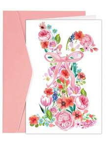 Fun Rabbit Easter Greeting Card Spring Gift Invitation 1pc Funny Rabbit Easter Birthday Card, Spring Card, Bunny Flowers, Ideal Gift For Friend Brother Sister Son Daughter Husband Wife Boyfriend Girlfriend - Sets - View 13