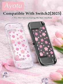Ayotu 1 pièce Étui de protection transparent ultra-fin en TPU avec motif de fleurs de cerisier & pétales, compatible avec Switch OLED/Lite/New Switch2 (2025). Compatible avec le dock, sans retrait nécessaire. Résistant aux chocs & à la poussière. Plusieurs couleurs. Style romantique de printemps, style campagnard, Saint-Valentin, Nouvel An, saison de la rentrée scolaire. - Voir 8
