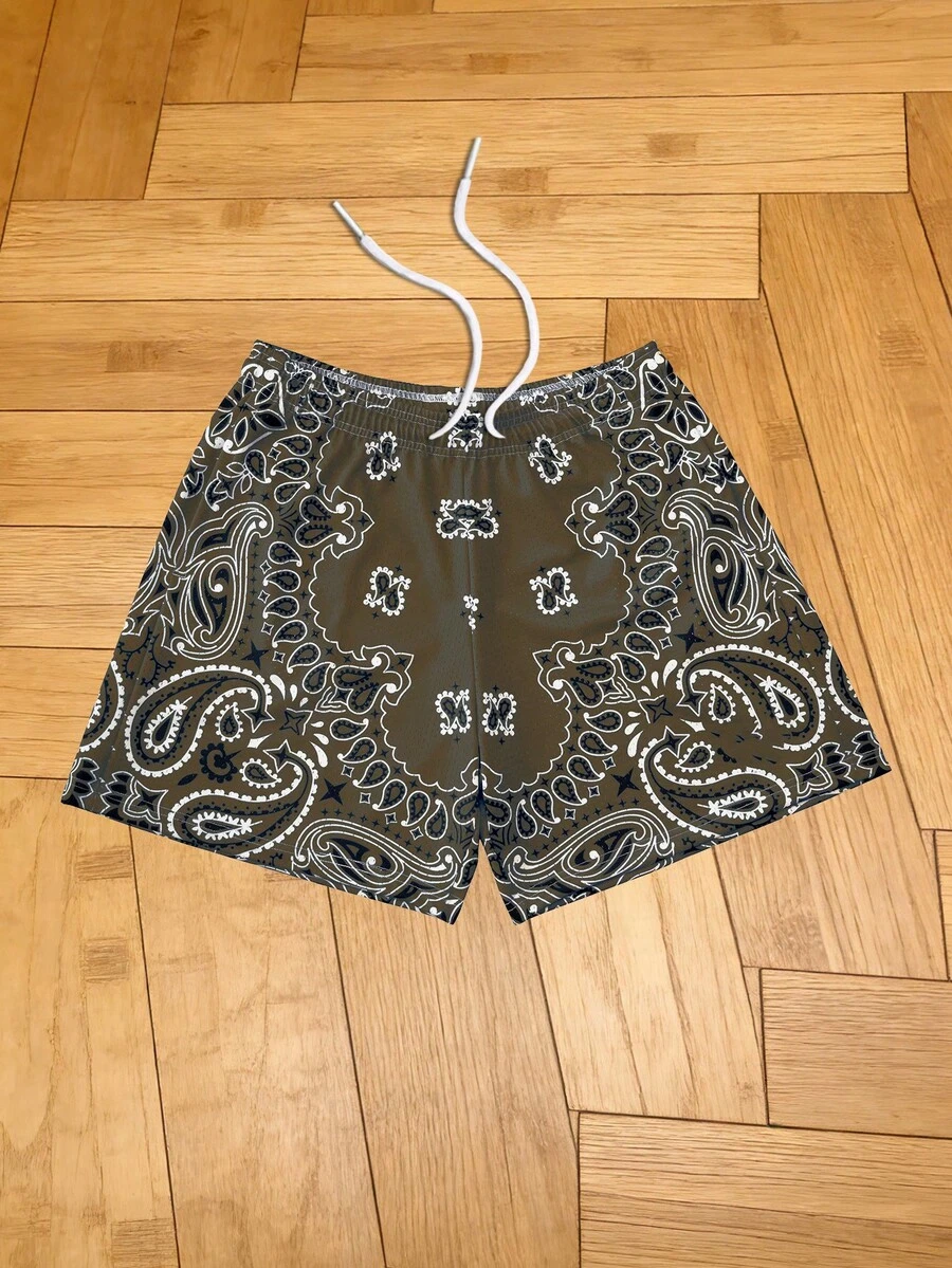 Men's Statement Print Shorts Fashion Designer Patterned Casual Daily Wear Shorts - 彩色 - 查看 1