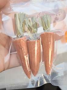 3个装可爱胡萝卜造型小型宠物磨牙玩具，适用于仓鼠、刺猬、兔子等小型宠物，采用合成纤维制成，无需电池 - 查看 10